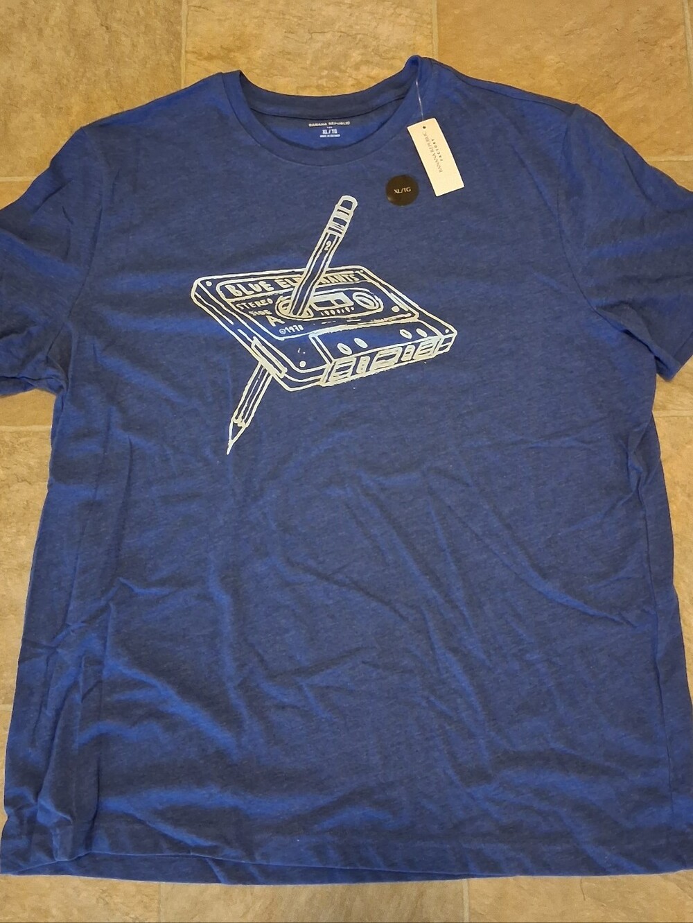 NWT Banana Republic Blue Elements T Shirt Mens Size XL Blue